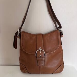 Vintage Coach Soho Flap Crossbody Brown Leather Convertible Shoulder Bag 9480